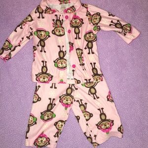 Worn long sleeve pjs.